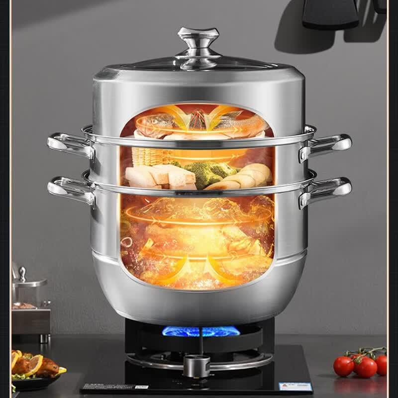 MeiChu ChuWeiJia 304 Stainless Steel Double-Layer Steamer