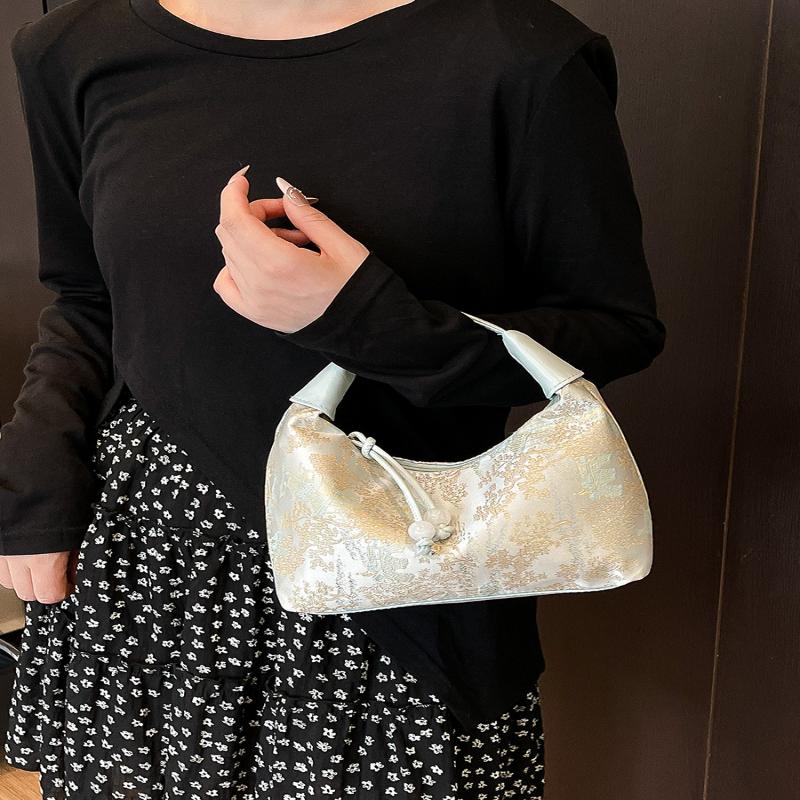 Casual Embroidered Chinese Style Handbag Purses Canvas Hanfu Embroidery Handbag Zipper Crossbody Bag Cheongsam Bag Party