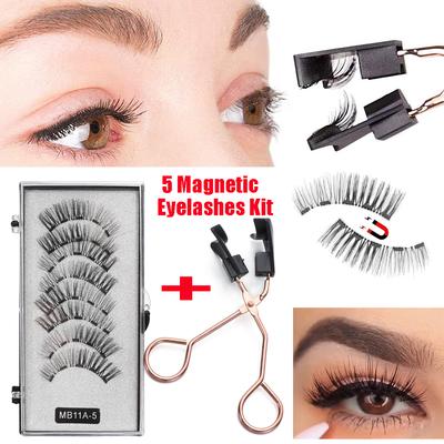 Reusable Easily Apply Five Magnets No Glue Needed Eyelashes With Applicatore Magnetic Eyelashes