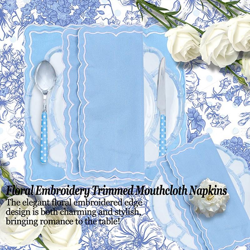 1Pc Lotus Placemats Cotton Napkins Table Dinner Cloth Reusable for Banquet Wedding Table Decor Embossed Flower Shaped Place Mats