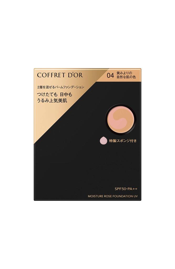 Coffret D'or Moisture Rose Foundation UV 04, Gelblicher Natürlicher Hautton, 10g