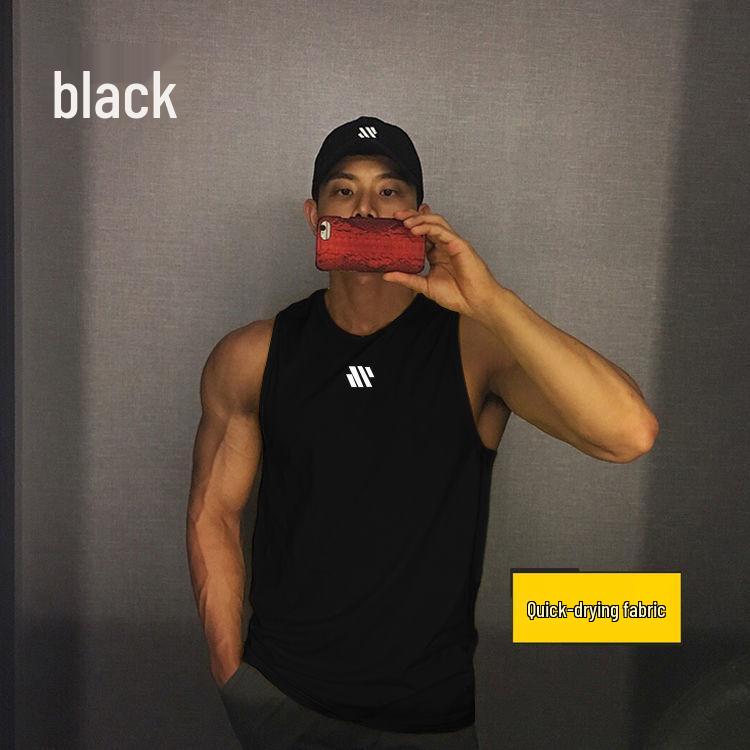 

Мужская майка без рукавов для тренажерного зала с быстрым высыханием – Дышащая спортивная футболка облегающего кроя. M 165-175 cm