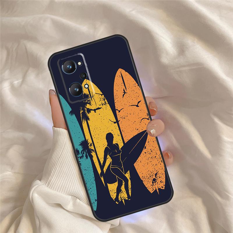 Surfing Art Surf Girl Case For Realme 15 Pro GT7 GT6 C67 C65 C63 C61 C55 C53 C51 C35 C71 C75 11 12 13 14 Pro Plus