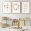 Set di Quadri da Parete in Tela Floreale Acquarello Boho, Stampe Ghirlanda Botanica, Decorazioni per Casa Minimaliste per Nursery Soggiorno Camera da Letto, Regali