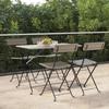 VidaXL Folding Bistro Chairs 4 Pcs Grey Woven Resin and Steel 3152118