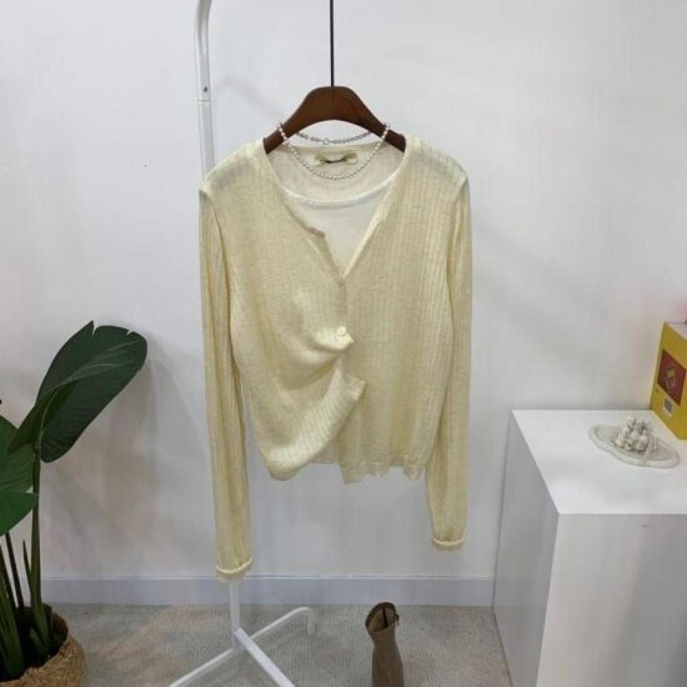 C S In The Room Ribbed Layered Long Sleeve Knit Cardigan 3ColorS