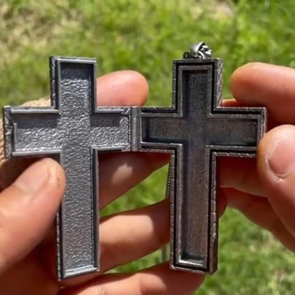 With Secret Compartment Cross Pendant Necklace Openable Charm Jewelry Chain Pendant Necklace