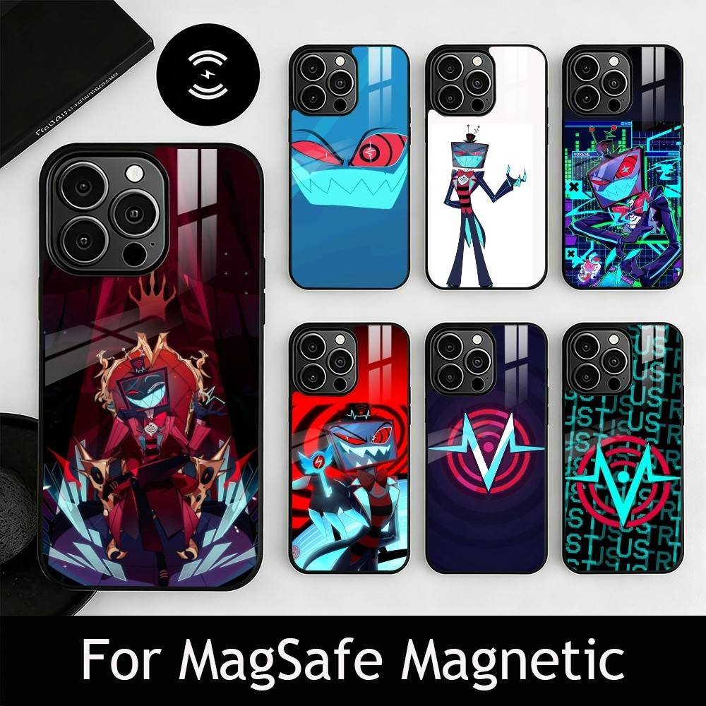 H-Hazbin V-Vox Handyhülle Für iPhone17,16,15,14,13,12,11 Plus,Pro Magnetisch mit Magsafe Kabellose Ladefunktion