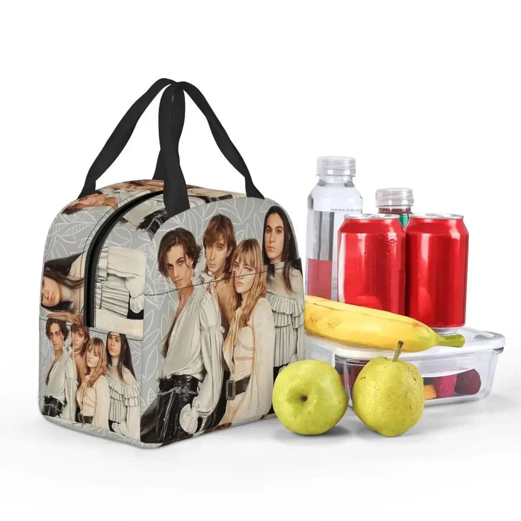 Maneskin Band Rock Musical Insulated Lunch Bag for Women Office Cooler Thermal Food Box Tote Portable Lunch Boxes Container