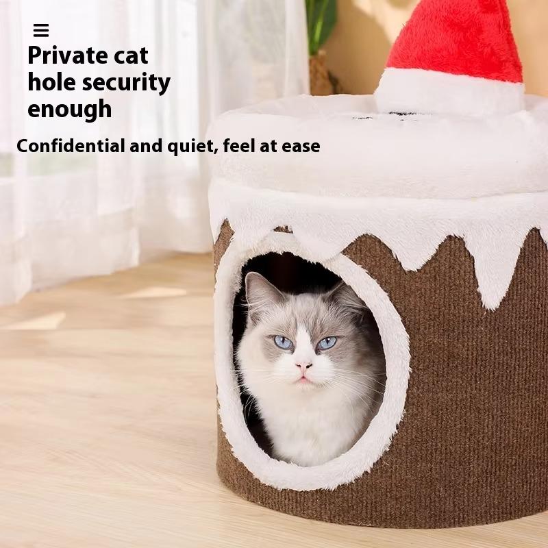 Cat Scratcher Santa Claus Cat Tree with Integrated Jumping Platform Nest Scratch Board Factory Direct Toy Supplies for Cats