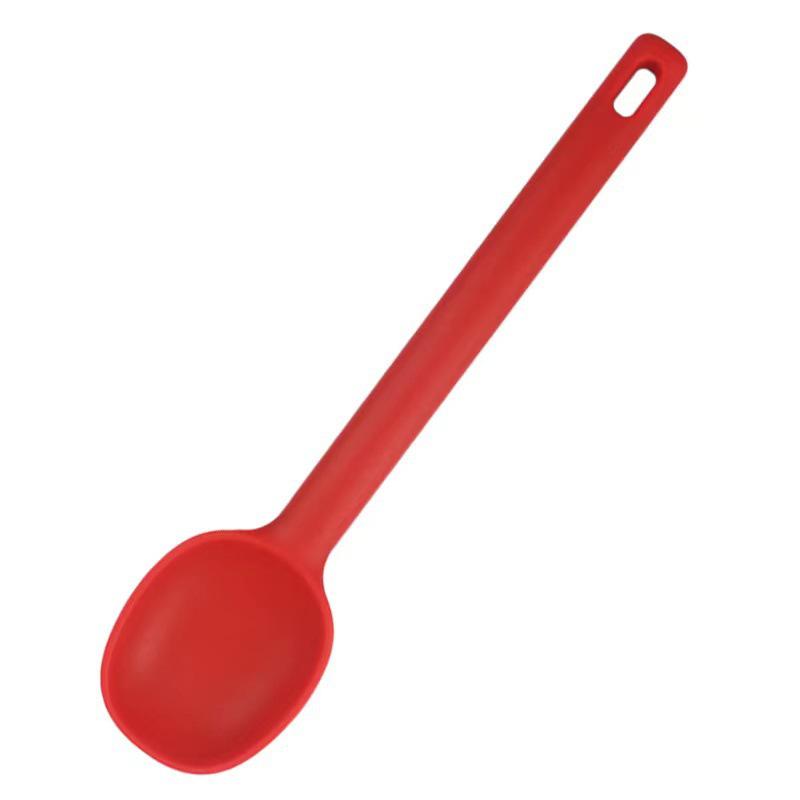 High-Temperature Resistant Long-Handle Silicone Cooking Spoon for Soup & Salad