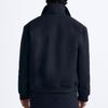 Zara Einfarbige Jacke mit Taschen-Detail, lässigem Revers und langen Ärmeln für Herren, blau 3286501-401