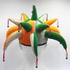 Funny Jester Clown Hat with Bells, Multi-Pointed Carnival Headwear, Colorful Plush Party Accessory for Halloween and Cosplay