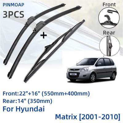 Voor Hyundai Matrix 2001-2010 Voor Achter Ruitenwisserbladen Bosmaaier Accessoires J-haak 2002 2003 2004 2005 2006 2007 2008 2009