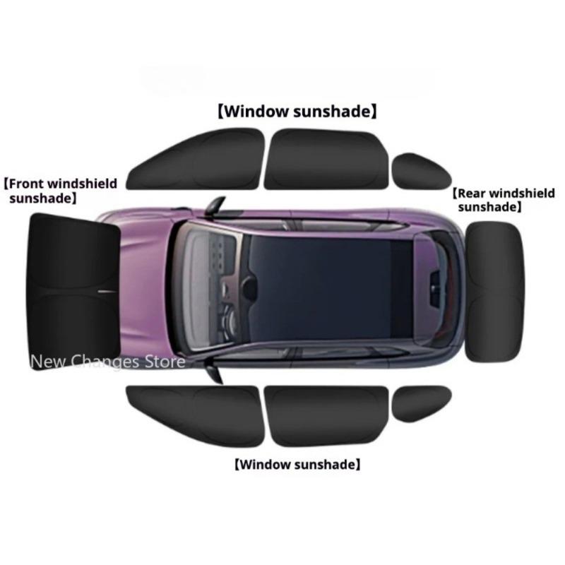 For Leapmotor B10 Car Window Sun Shade Curtain Summer Sun Protection Sunshade Cover UV Reflective Magnetic Car Privacy Curtains