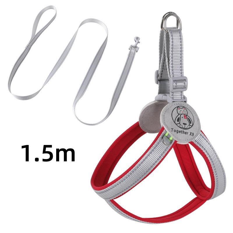 Guinzaglio per animali domestici, imbracatura riflettente, stile gilet, guinzaglio per cani