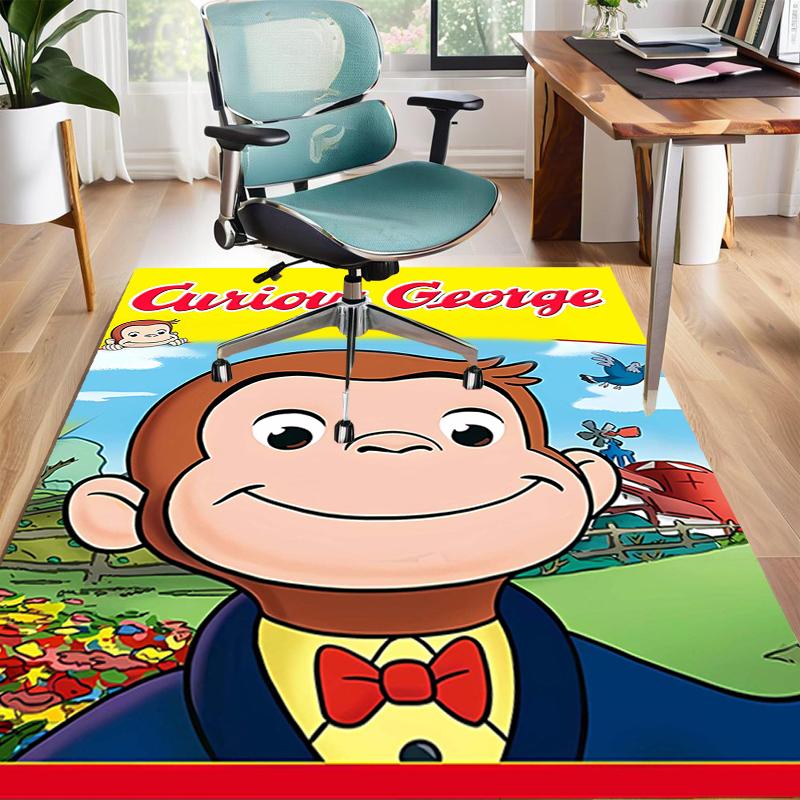 1pc Curious George (6) Design Area Rug - Non-Slip, Soft & Cozy Floor Mat for Living Room, Bedroom, Office - Indoor/Outdoor Decorative Carpet