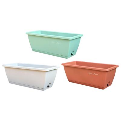 Window Box Planter Large Capacity Breathable Rectangular Flower Pot with Drainage Holes for Porch Patio Balcony Outdoor Garden