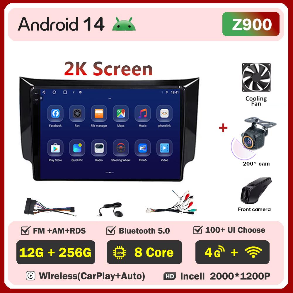 Car Radio Android 14 For Nissan Sylphy B17 Sentra 12 2013-2018 2din Carplay Auto Screen Stereo Head Unit Autoradio 10 Inch Wifi