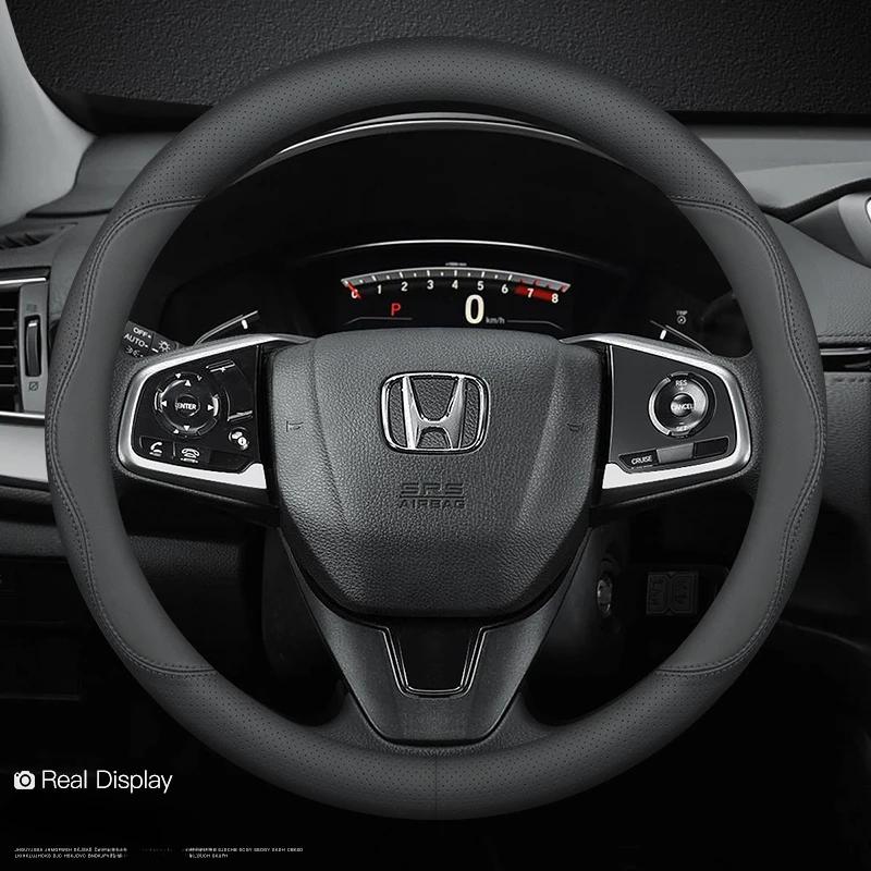 Leather Car Steering Wheel Cover for Honda CRV Ridgeline HRV Prologue URV Accord ZRV Odyssey WRV BRV Accord Pilot Fit Passport