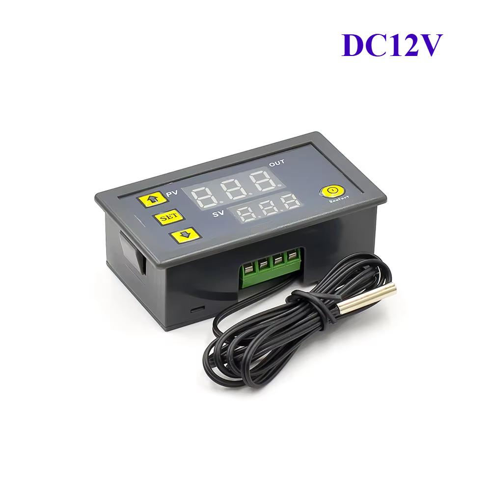 1pc W3230 DC 12V/24V/AC100-220V Digital Temperature Controller LED Display Thermostat With Heating Cooling Switch NTC Sensor
