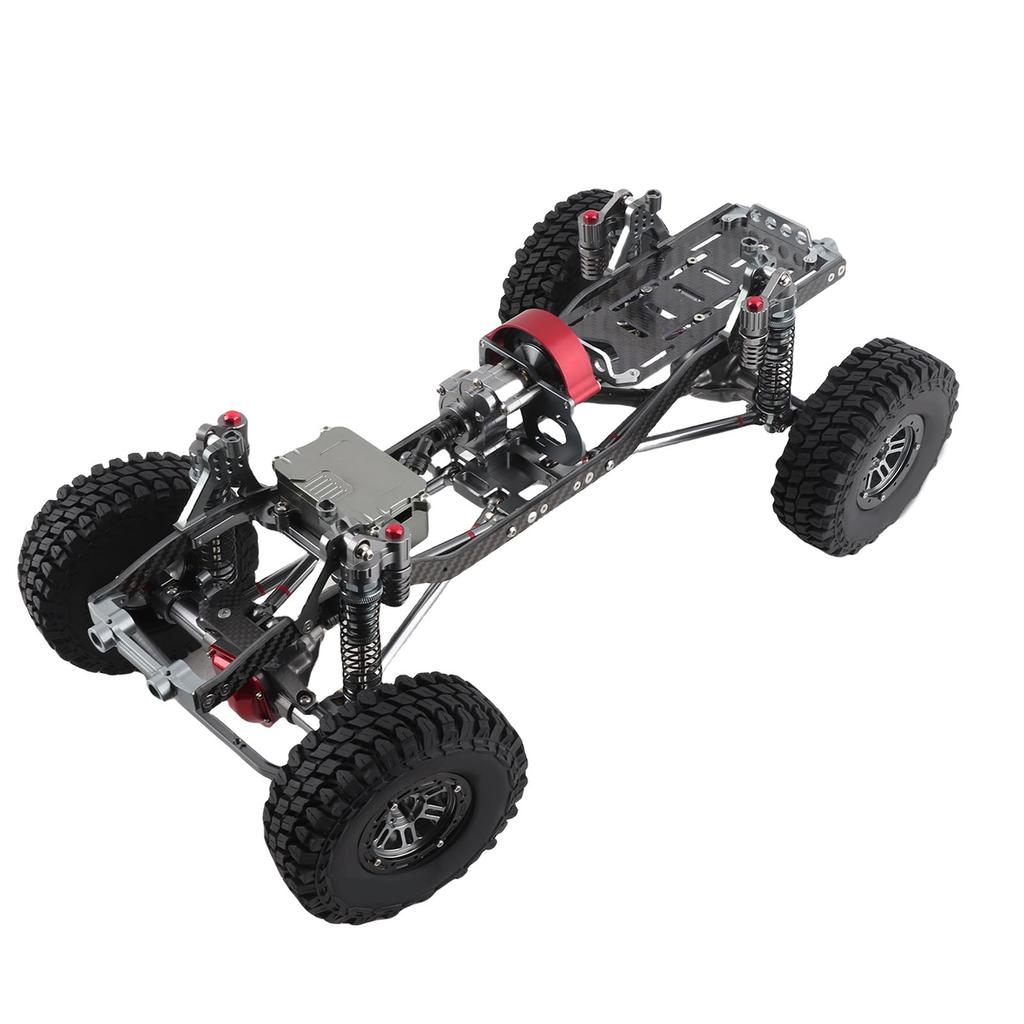 RC Car Chassis Kit, RC Car Frame Set with CNC Aluminum Alloy Winch Mount Carbon Frame for 31300CMm Wheelbase