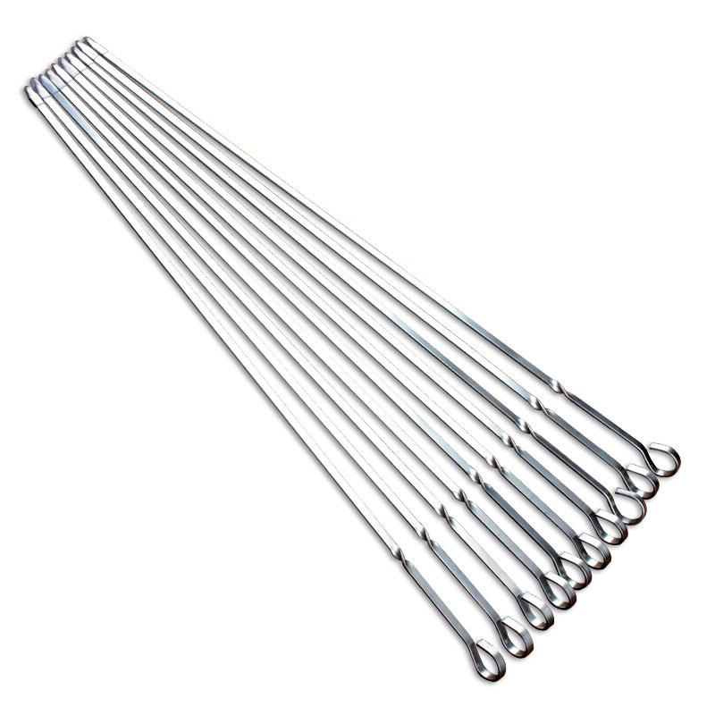 Stainless steel flat stick barbecue with steel needle barbecue string strip the skewers barbecue tool