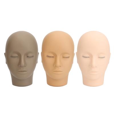 3pcs Lash Mannequin Head Silicone 3 Layer Lashes Makeup Beauty Practice Training Doll Head for Lash