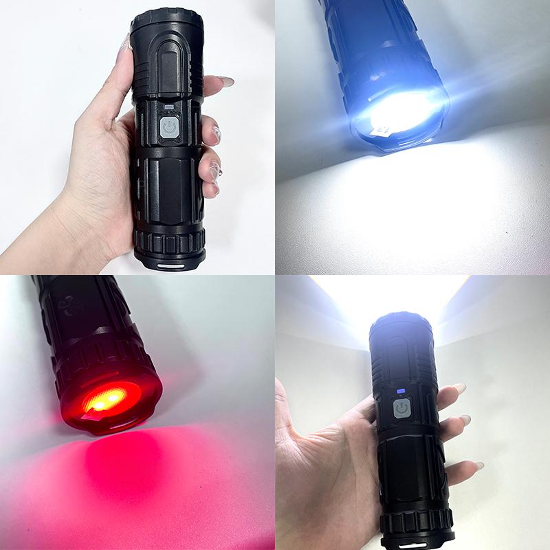 5000LM High Power LED Flashlight Super Bright Long Range 1500M Flashlights Rechargeable USB Fishing Camping Work Lamp