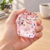 Reusable Stress Relief Hand Toys Christmas Ice Cube Squishy Fidget Toy, Slow Rising Toy Sensory for with Snowflake Glitter, Festive Squeeze
