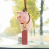 Car Rear View Mirror Pendant with Chinese Character Cute Swing Lucky Pig Piggy Hanging Ornament Auto Interior Decor