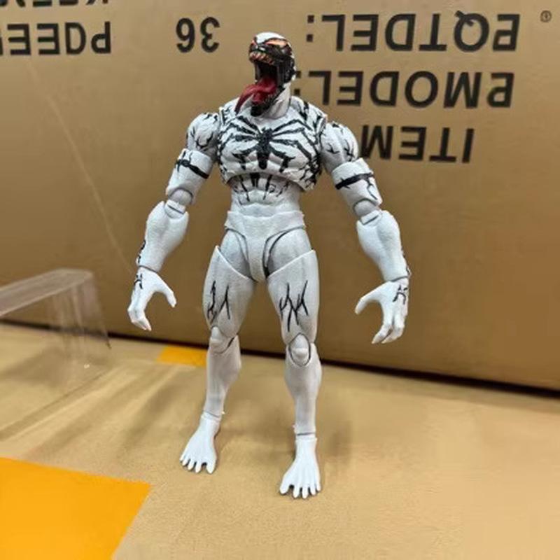 High Quality Made In China Shf Serum Venom White Symbiote Spider-Man Articulated Desktop Ornament Action Figure Model Toy Gifts