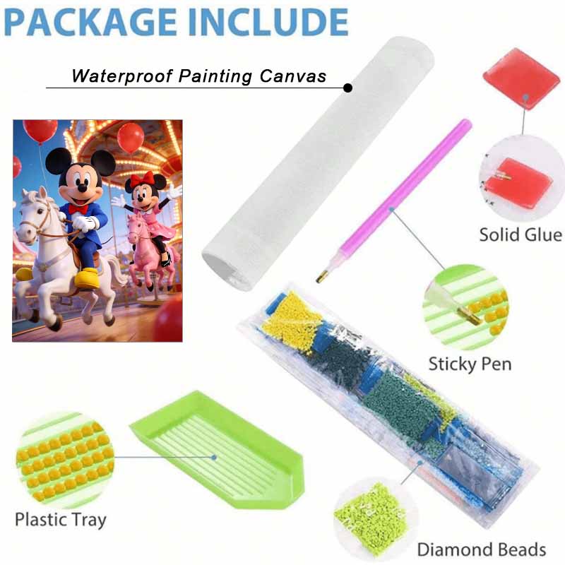 Disney Diamond Art Painting Kit 5D Diamond Carousel Paint Art Diamond Home Wall Decor