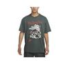 Nike Men's Green Loose-Fit Letter Print Crew Neck T-Shirt HQ3671-338