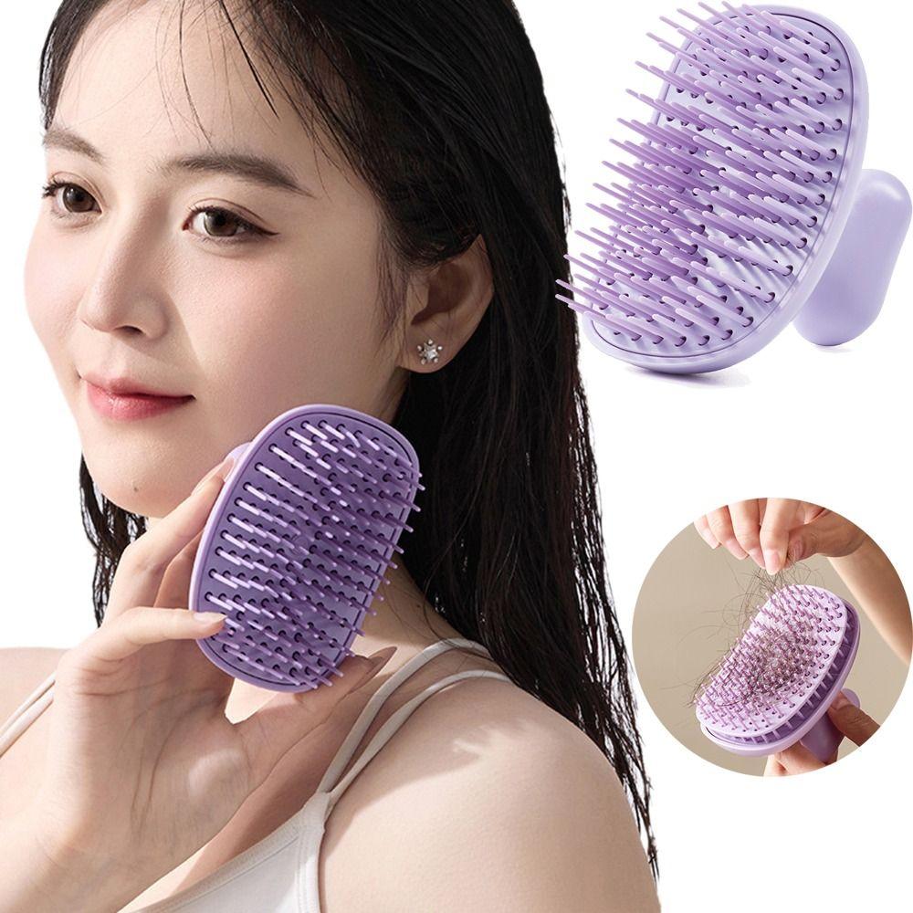 Soft Silicone Shampoo Brush Dandruff Removal Head Scalp Massager  Travel Use