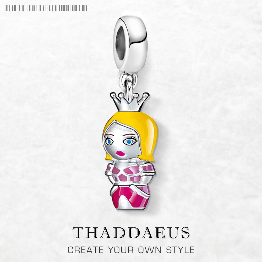 

Princess Doll Dangle Charm Pendant 925 Silver Women Cute Fine Jewelry Gift