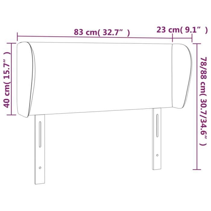 VidaXL Headboard with Ears Black 83x23x78-88 Cm Fabric3116840