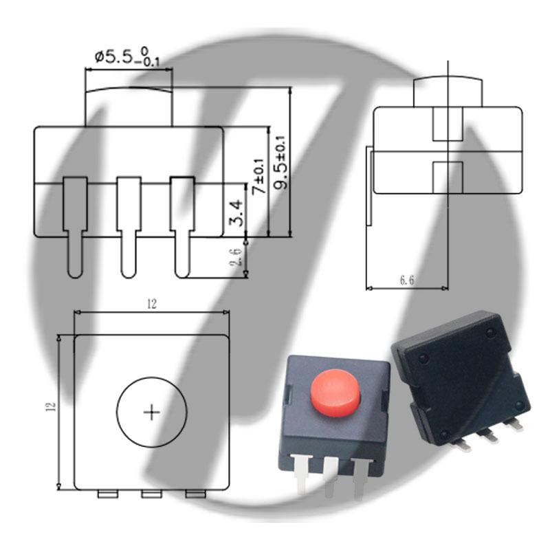 12x12 LED Flashlight Desk Lamp with Self-Locking Power Switch