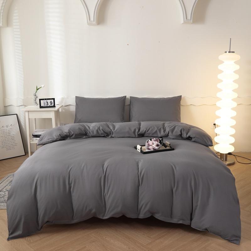 1Pc Simple Solid Color Washed Cotton Quilt Cover Skin Friendly Breathable Bedding for Seasons King Queen Size Comforter Cover