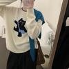 Korean Cartoon Kitten Knit Pullover - Autumn/Winter Women's Cozy Sweater