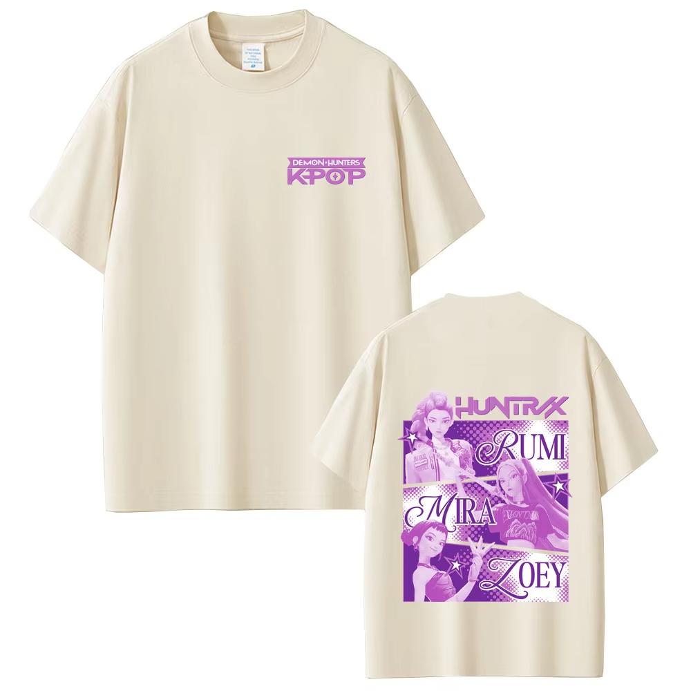 Movie KPop Demon Hunters Rumi Mira Zoey T Shirt Men's Women Fashion Vintage Streetwear Unisex Casual Oversized Crewneck T-shirts