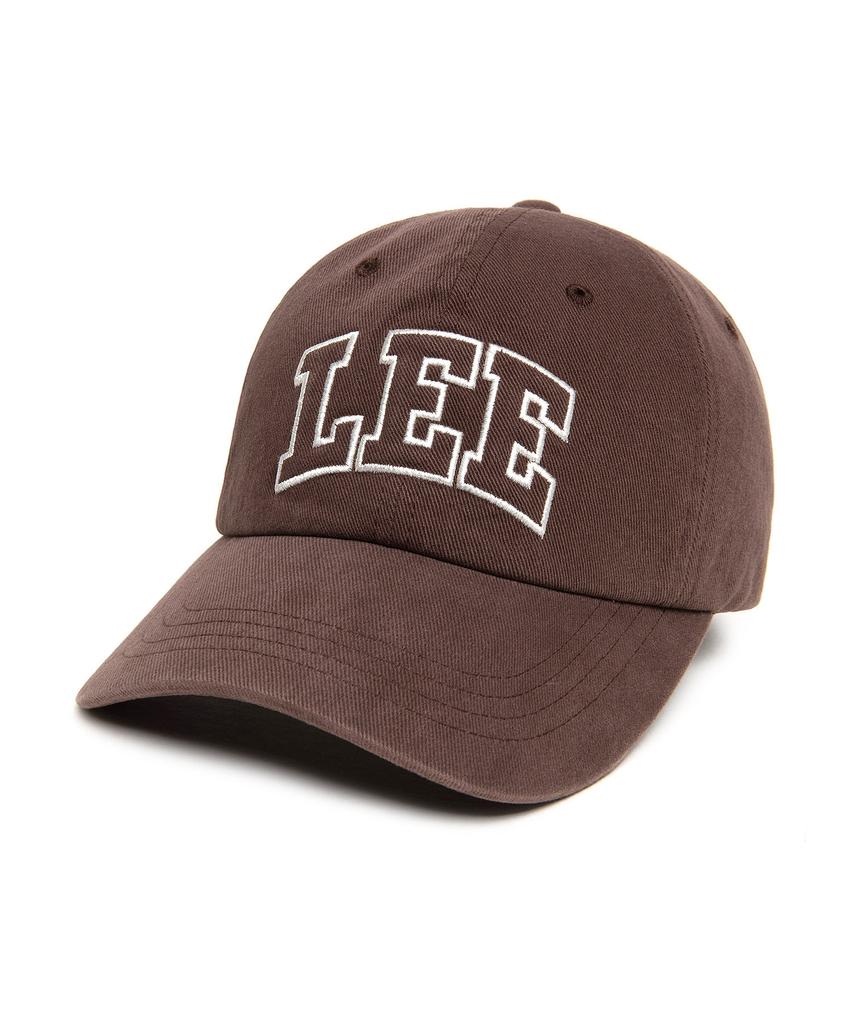 LEE Applique Big Logo Cotton Ball Cap Brown