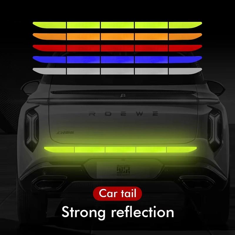 Reflective Car Bumper Safety Warning Sticker Anti Collision Warning Reflective Sticker For Automobile Trunk Exterior Accessories