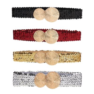 All Matching Cincher Elastic Corset Belt Female Blingbling Corset Shining Waistband Waist Decorative Belt for Dresses