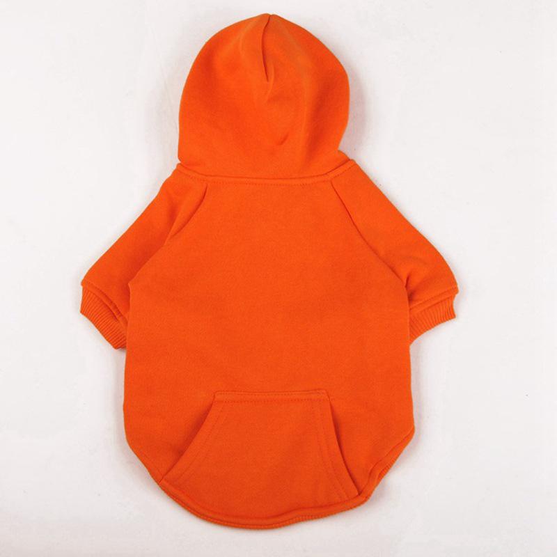 

Толстовка из флиса для домашних животных: Осенне-зимняя куртка для собаки с капюшоном Orange with Buttons