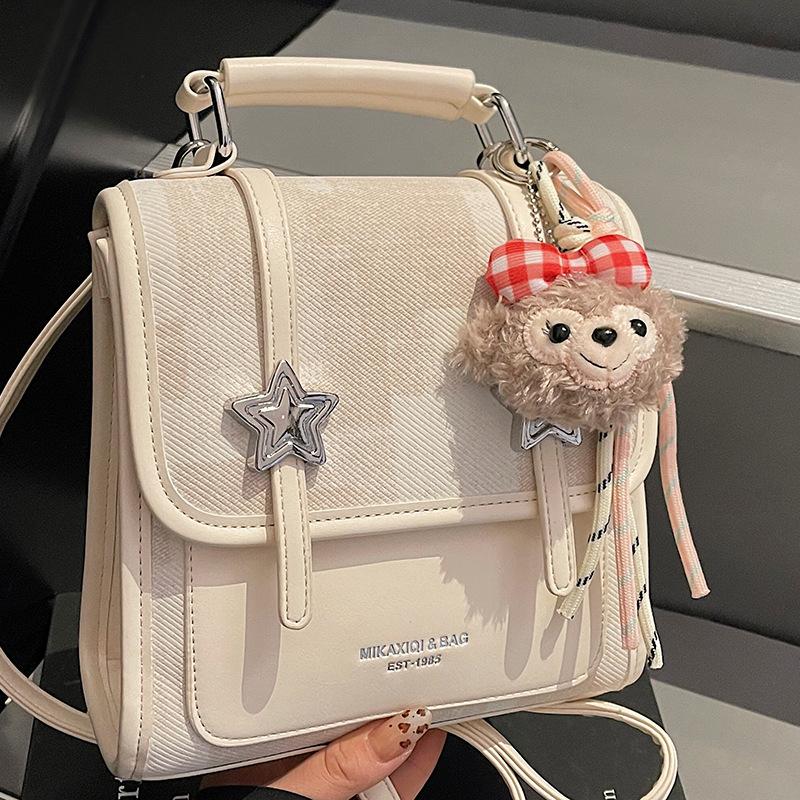 Schoolbag niche casual beautiful backpack women's 1011 spring new retro small backpack personalized shoulder bag messenger bag
