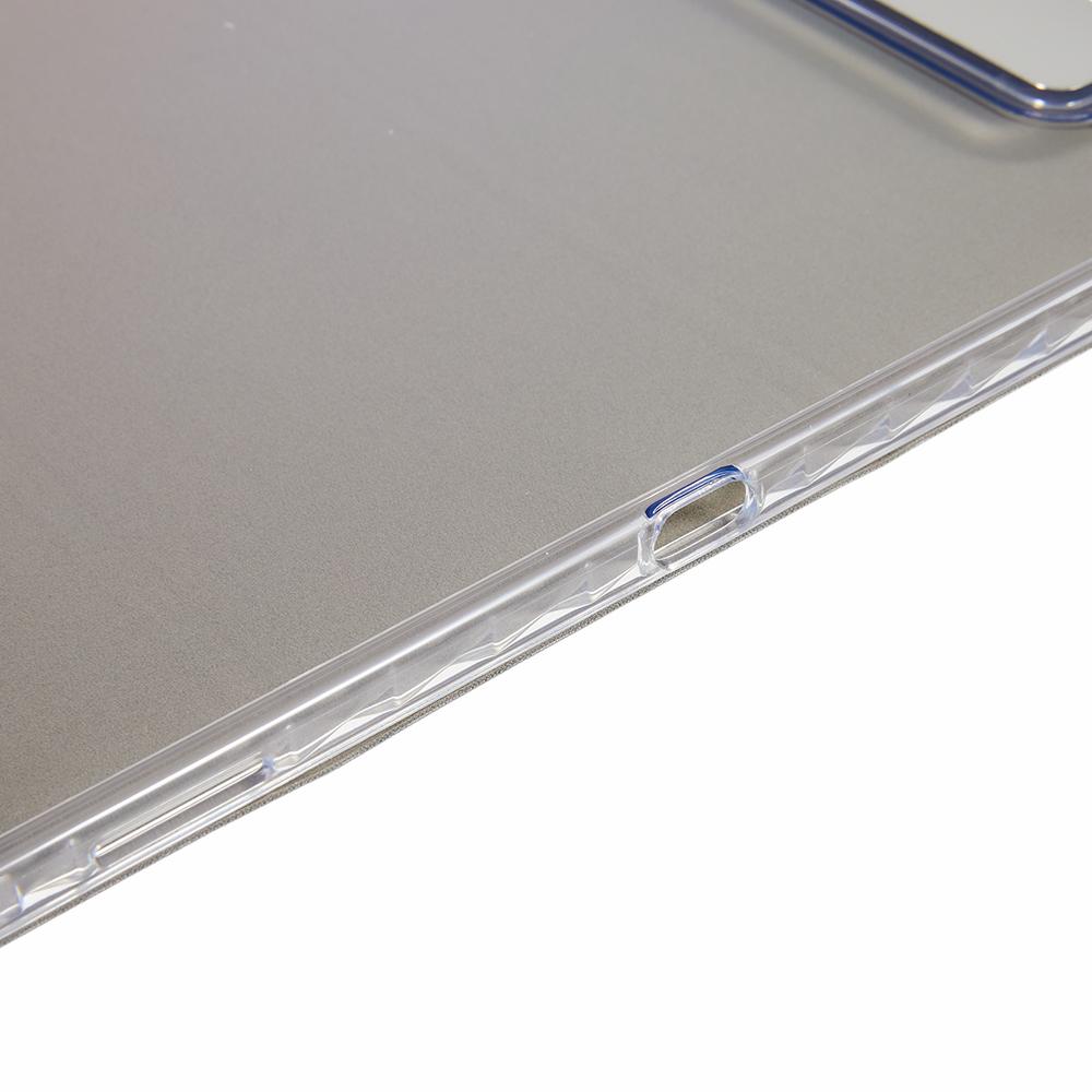 For Samsung Galaxy Tab S10 FE+ Case Tri-Fold Stand Leather + TPU + Acrylic Clear Back Tablet Cover