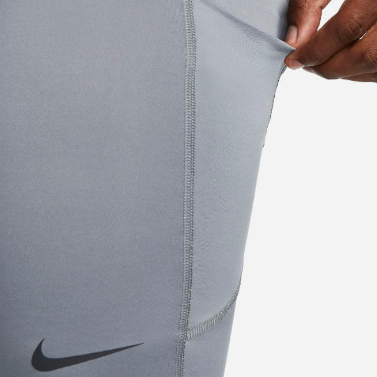 Nike Pro Logo Print Comfortable Elastic Fit Sports Shorts Men Shorts Gray FB7963-084
