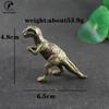 Copper Anicent Animal Tyrannosaurus Rex Statue Car Decoration Craft Home Decor Accessories Retro Brass Dinosaur Miniature Figure