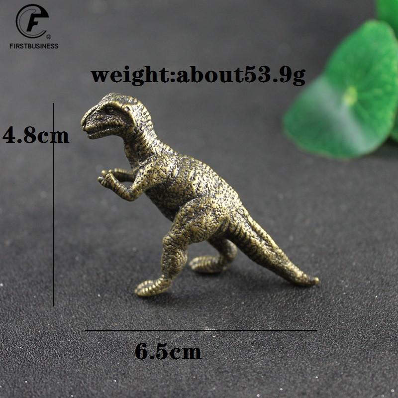 Copper Anicent Animal Tyrannosaurus Rex Statue Car Decoration Craft Home Decor Accessories Retro Brass Dinosaur Miniature Figure